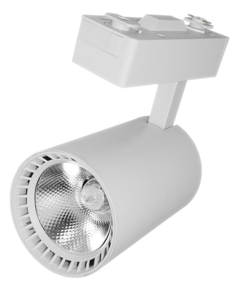 Lampa sklepowa led reflektor szynowy jednofazowy biały 30w 2250 lm światło ciepłe 3000k Lampa sklepowa led reflektor szynowy jednofazowy biały 30w 2250 lm światło ciepłe 3000k