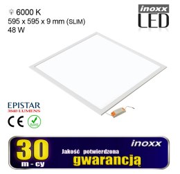 Panel led 60x60 48w lampa sufitowa kaseton 6000k zimny