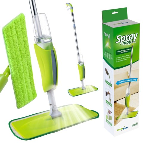 Mop ze spryskiwaczem GreenBlue, zawiera 2 wzmocnione wkłady microfibra, GB830 Mop ze spryskiwaczem GreenBlue, zawiera 2 wzmocnione wkłady microfibra, GB830