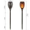 Pochodnia solarna GreenBlue, lampa ogrodowa LED, realistyczny efekt żywego ognia, IP65, GB156