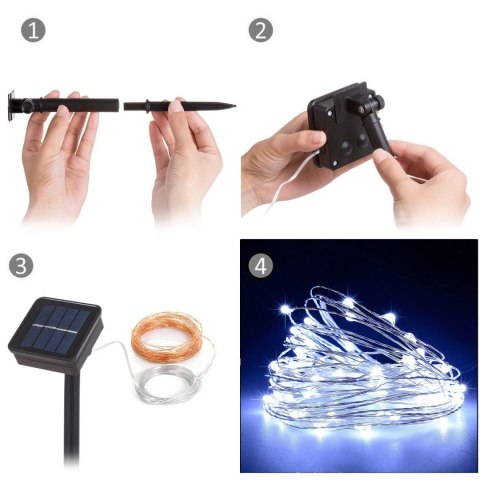 Solarna lampa ogrodowa GreenBlue ozdobna 100 LED 10m 600mAh GB164 Solarna lampa ogrodowa GreenBlue ozdobna 100 LED 10m 600mAh GB164