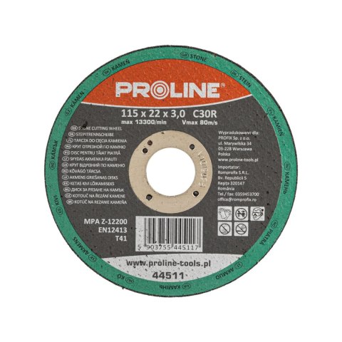 Tarcza do cięcia kamienia, t41, 125x3.0x22c30s proline Tarcza do cięcia kamienia, t41, 125x3.0x22c30s proline