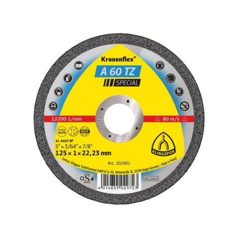 Tarcza do cięcia-st.kw.a60tzspec.115*1,0*22 pł.szt.1(45463a) Tarcza do cięcia-st.kw.a60tzspec.115*1,0*22 pł.szt.1(45463a)