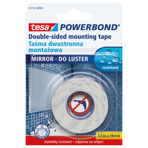 Taśma montażowa powerbond szer.19mm dł.1,5m do luster Taśma montażowa powerbond szer.19mm dł.1,5m do luster