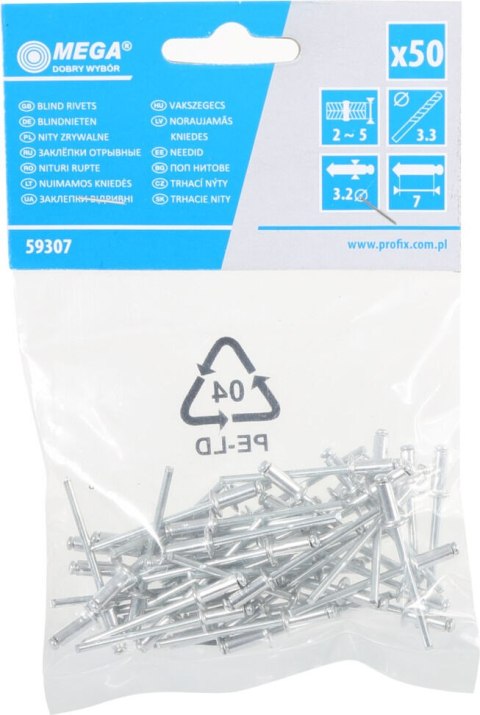 Nity zrywalne aluminium/stal 4,0*12 mm szt.50 Nity zrywalne aluminium/stal 4,0*12 mm szt.50