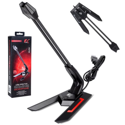 Mikrofon gamingowy NanoRS, LED, YouTube streaming, kabel USB 1.5m, czułość 21dB+3dB, RS710 Mikrofon gamingowy NanoRS, LED, YouTube streaming, kabel USB 1.5m, czułość 21dB+3dB, RS710