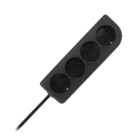 Przedłużacz bez uziemienia 2x1mm 4 gniazda 5m czarny PSN-45-2 Przedłużacz bez uziemienia 2x1mm 4 gniazda 5m czarny PSN-45-2