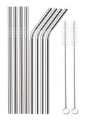 AG371A Metalowe słomki kpl 10 el. silver