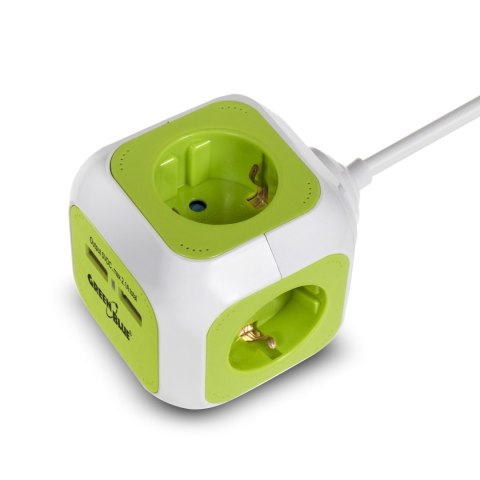 MagicCube poczwórne gniazdko prądowe, 2 wejścia usb 1,4m GreenBlue GB118G wersja niemiecka MagicCube poczwórne gniazdko prądowe, 2 wejścia usb 1,4m GreenBlue GB118G wersja niemiecka