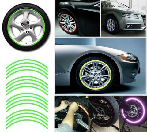 AG555C Naklejki odblaskowe na koła green AG555C Naklejki odblaskowe na koła green