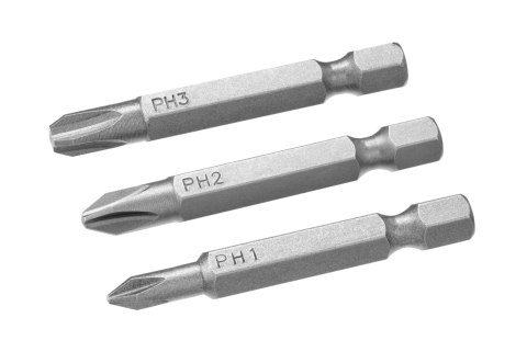 Końcówki wkrętarskie - philips komplet ph1,2,3/50 (3szt.) Końcówki wkrętarskie - philips komplet ph1,2,3/50 (3szt.)