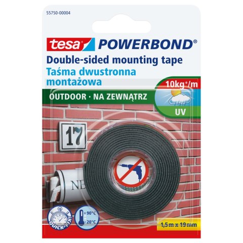 Taśma montażowa powerbond na zew.1,5m:19mm (do 1kg na 10cm) Taśma montażowa powerbond na zew.1,5m:19mm (do 1kg na 10cm)