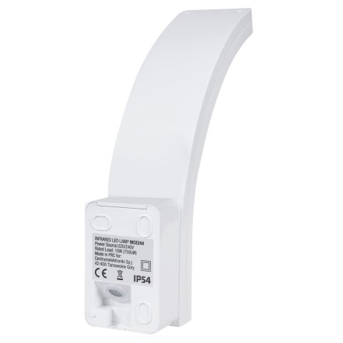 Lampa LED z czujnikiem ruchu Maclean, czujnik ruchu PIR, kolor biały, 10W, IP54, 750lm, barwa neutralna biała (4000K) MCE244 W Lampa LED z czujnikiem ruchu Maclean, czujnik ruchu PIR, kolor biały, 10W, IP54, 750lm, barwa neutralna biała (4000K) MCE244 W
