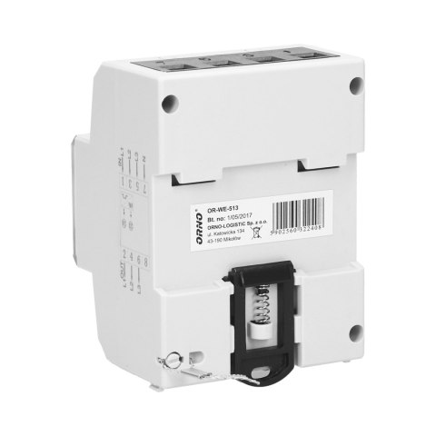 3-fazowy licznik energii elektrycznej, 80A, MID, 3 moduły, DIN TH-35mm 3-fazowy licznik energii elektrycznej, 80A, MID, 3 moduły, DIN TH-35mm