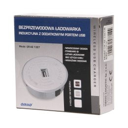 Bezprzewodowa ładowarka indukcyjna z dodatkowym portem USB, czarna