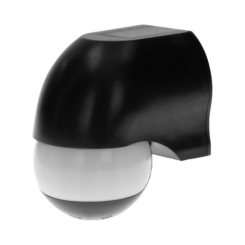 Czujnik ruchu 180st., regulacja pionowa i pozioma, IP44, 1200W, czarny Czujnik ruchu 180st., regulacja pionowa i pozioma, IP44, 1200W, czarny