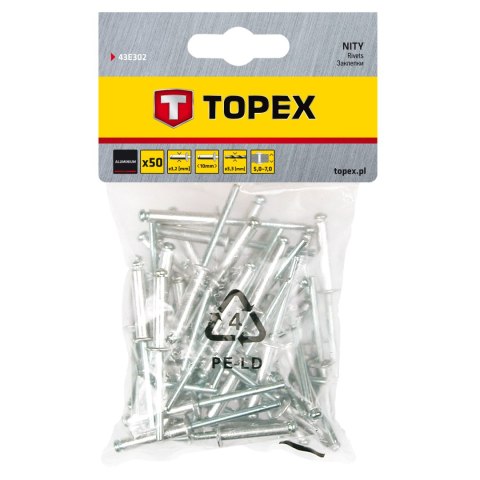Nity aluminiowe 3.2 x 10 mm, 50 szt. Nity aluminiowe 3.2 x 10 mm, 50 szt.