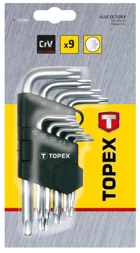 Klucze Torx T10-T50, zestaw 9 szt. Klucze Torx T10-T50, zestaw 9 szt.
