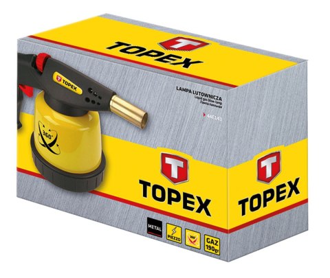 Lampa lutownicza gazowa na naboje 190 g, zapłon piezo, do pracy w każdej pozycji Lampa lutownicza gazowa na naboje 190 g, zapłon piezo, do pracy w każdej pozycji