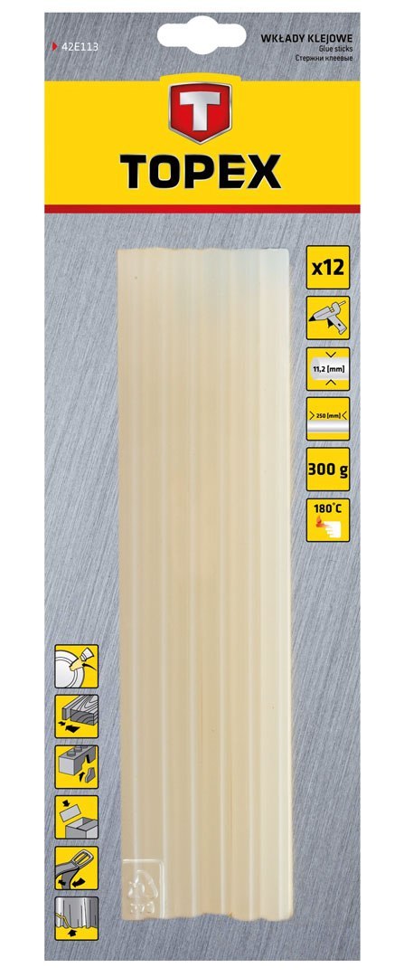 Wkłady klejowe 11 mm, przezroczyste, 12 szt. Wkłady klejowe 11 mm, przezroczyste, 12 szt.