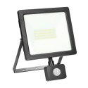 ALLED 50W Naświetlacz LED z PIR, 4000lm, IP44, 4000K, Alu+szkło
