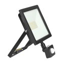 ALLED 50W Naświetlacz LED z PIR, 4000lm, IP44, 4000K, Alu+szkło