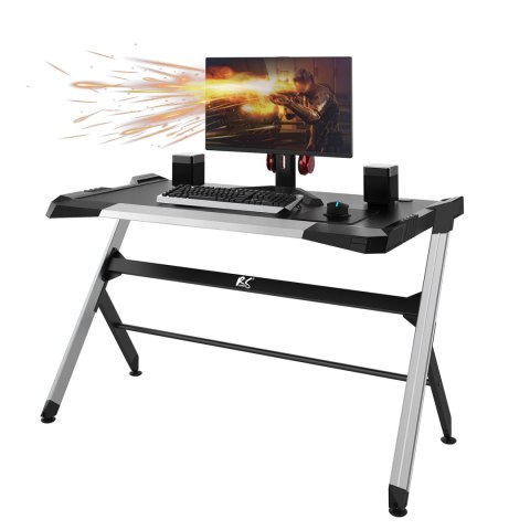 Biurko gamingowe czarne duże RGB Led NanoRS RS150 50kg max, wysokość 780mm Biurko gamingowe czarne duże RGB Led NanoRS RS150 50kg max, wysokość 780mm