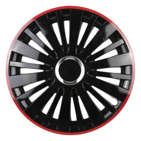 Kołpak samochodowy falcon 15" cali czarny z czerwonym rantem Kołpak samochodowy falcon 15" cali czarny z czerwonym rantem