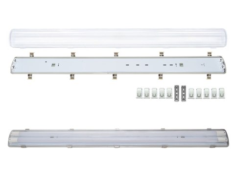 Oprawa hermetyczna przemysłowa ip65 led 1x120cm t8 g13 dwustronnie zasilana Oprawa hermetyczna przemysłowa ip65 led 1x120cm t8 g13 dwustronnie zasilana