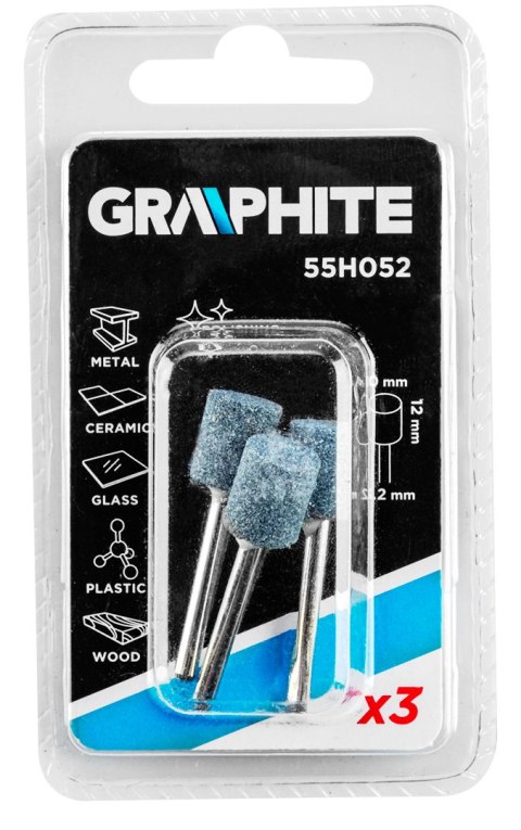 Kamień szlifierski walec 10 x 12 mm, trzpień 3.2 mm, 3 szt. Kamień szlifierski walec 10 x 12 mm, trzpień 3.2 mm, 3 szt.