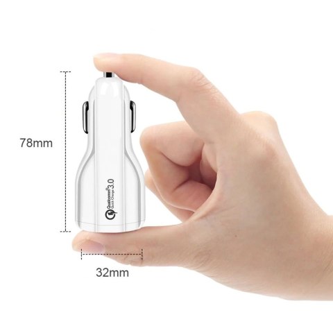 Ładowarka samochodowa Maclean, Qualcomm Quick Charge, QC 3.0 - 5V/3A, 9V/1.8A, 12V/1.6A, Gniazdo 5V/3.1A, Biała, MCE478 W Ładowarka samochodowa Maclean, Qualcomm Quick Charge, QC 3.0 - 5V/3A, 9V/1.8A, 12V/1.6A, Gniazdo 5V/3.1A, Biała, MCE478 W