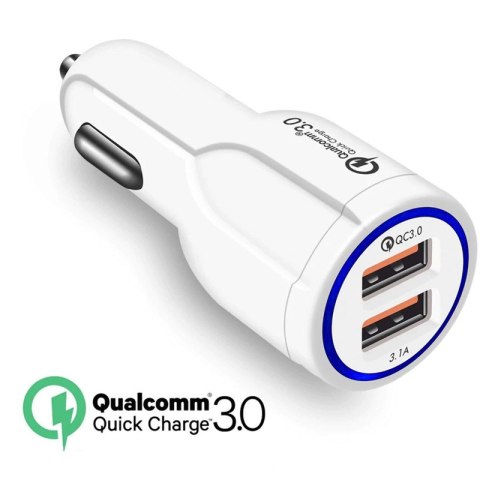 Ładowarka samochodowa Maclean, Qualcomm Quick Charge, QC 3.0 - 5V/3A, 9V/1.8A, 12V/1.6A, Gniazdo 5V/3.1A, Biała, MCE478 W Ładowarka samochodowa Maclean, Qualcomm Quick Charge, QC 3.0 - 5V/3A, 9V/1.8A, 12V/1.6A, Gniazdo 5V/3.1A, Biała, MCE478 W
