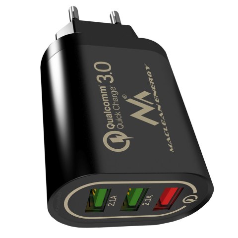 Ładowarka sieciowa Maclean, Qualcomm Quick Charge, QC 3.0 - 3.6-6V/3A, 6-9V/2A, 9-12V/1.5A, 2 gniazda 5V/2.1A, Czarna, MCE479 B Ładowarka sieciowa Maclean, Qualcomm Quick Charge, QC 3.0 - 3.6-6V/3A, 6-9V/2A, 9-12V/1.5A, 2 gniazda 5V/2.1A, Czarna, MCE479 B