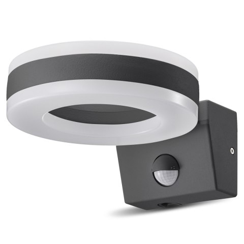 Lampa LED Maclean, ścienna, z czujnikiem PIR, PC+ALU, 20W, 1700lm, IP65, Neutral White 4000K, szara, MCE365 Lampa LED Maclean, ścienna, z czujnikiem PIR, PC+ALU, 20W, 1700lm, IP65, Neutral White 4000K, szara, MCE365