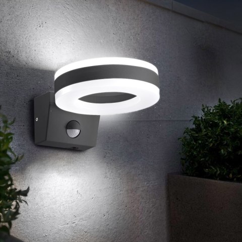 Lampa LED Maclean, ścienna, z czujnikiem PIR, PC+ALU, 20W, 1700lm, IP65, Neutral White 4000K, szara, MCE365 Lampa LED Maclean, ścienna, z czujnikiem PIR, PC+ALU, 20W, 1700lm, IP65, Neutral White 4000K, szara, MCE365