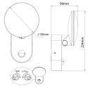 Lampa LED z czujnikiem PIR Maclean, ścienna, z czujnikiem PIR, PC+ALU, 15W, 1100lm, IP65, Neutral White 4000K, szara, MCE367