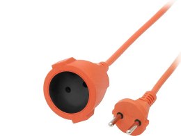 4677# Przedłużacz sieciowy ps-161 1-gniazdo bez uziemienia 15m pomarańczowy 2x1mm