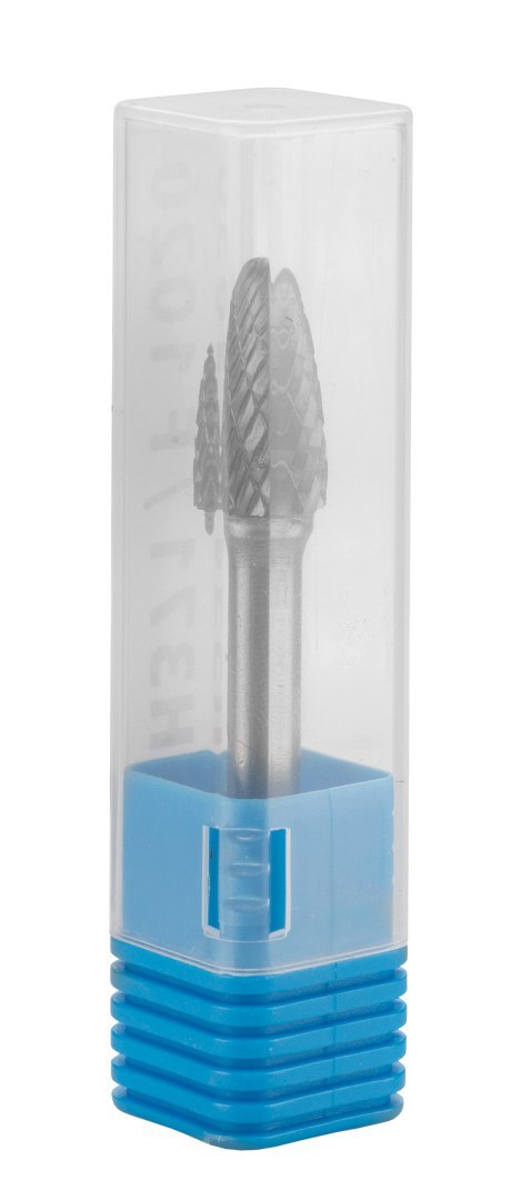 Frez do metalu HM, typ F (ostrołukowy zaokrąglony), 10 x 20 mm, trzpień 6 x 45 mm Frez do metalu HM, typ F (ostrołukowy zaokrąglony), 10 x 20 mm, trzpień 6 x 45 mm