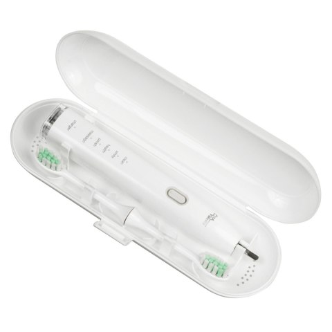 Szczoteczka soniczna do zębów Promedix, kolor biały, 5 trybów, timer, wskaźnik poziomu nał. baterii, 2 końcówki i kabel USB, PR Szczoteczka soniczna do zębów Promedix, kolor biały, 5 trybów, timer, wskaźnik poziomu nał. baterii, 2 końcówki i kabel USB, PR