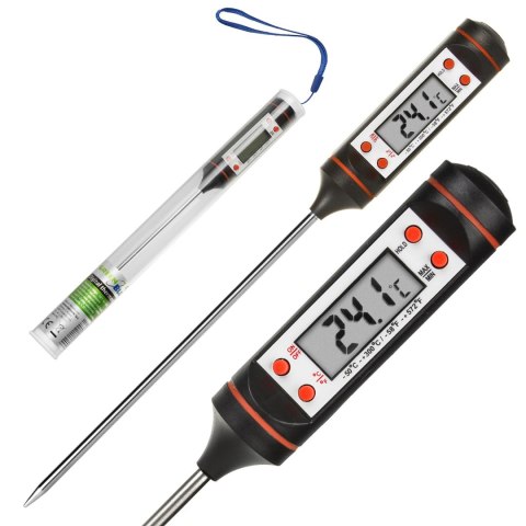 Termometr/sonda do żywności, GreenBlue, długość sondy 15cm, zakres temp. -50 st. C do +300 st. C., dokładność 0,1 st. C, GB178 Termometr/sonda do żywności, GreenBlue, długość sondy 15cm, zakres temp. -50 st. C do +300 st. C., dokładność 0,1 st. C, GB178