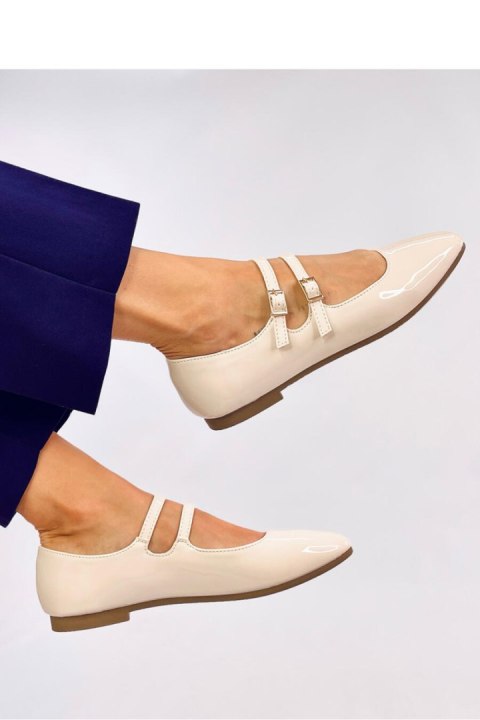 Baleriny lakierowane w stylu Mary Jane LITHS BEIGE - Inello Inello Baleriny lakierowane w stylu Mary Jane LITHS BEIGE - Inello Inello