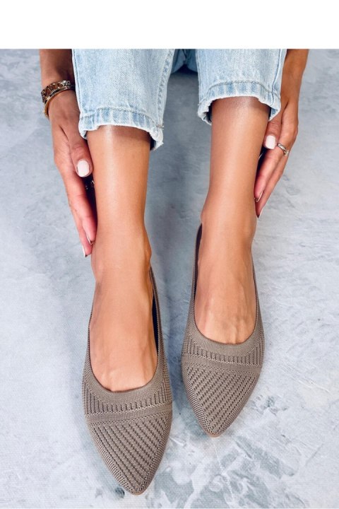 Baleriny z tkanego materiału KAYLA KHAKI - Inello Inello Baleriny z tkanego materiału KAYLA KHAKI - Inello Inello