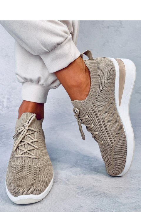 Buty sportowe na koturnie LEAKES KHAKI - Inello Inello Buty sportowe na koturnie LEAKES KHAKI - Inello Inello