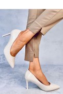 Czółenka na szpilce lakierowane CHARLOTTE BEIGE - Inello Inello