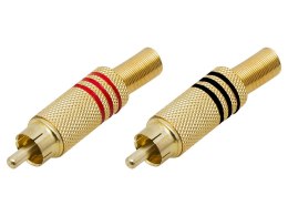 1034# Wtyk rca cinch złoty duży (czarny/czerwony)