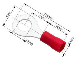 43-014# Konektor oczkowy izolowany l śruba4,3 kabel4,3mm