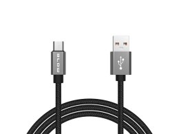 66-081# Przyłącze usb a - micro b 1,5m plecionka-metal blister