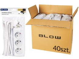 98-512# Przedłużacz sieciowy pr-370p 3-gniazda z uziemieniem 3m biały 3x1,5mm opakowanie