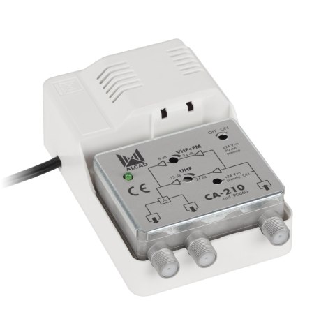 Wzmacniacz antenowy szerokopasmowy 24V CA-210 ALCAD Wzmacniacz antenowy szerokopasmowy 24V CA-210 ALCAD