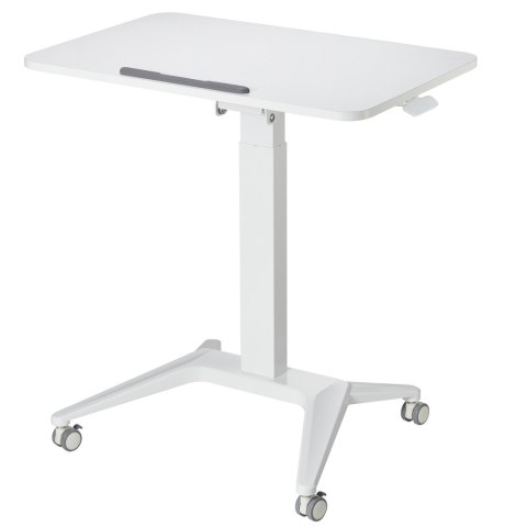 Mobilne biurko stolik na laptop Maclean, białe, pneumatyczna regulacja wysokości, 80x52cm, 8kg max, 109cm wys, MC-453W Mobilne biurko stolik na laptop Maclean, białe, pneumatyczna regulacja wysokości, 80x52cm, 8kg max, 109cm wys, MC-453W
